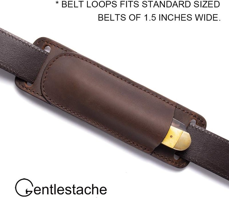 Gentlestache Leather Knife Sheaths for Belt, Knife Holster, Pocket Knife Sheath, EDC Leather Sheath for Folding Knife Carrier - Image 3